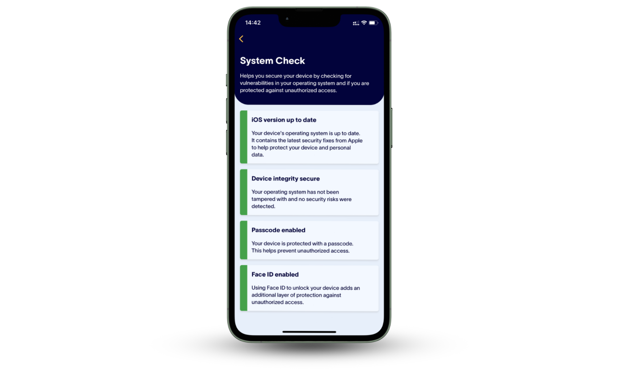 Image showing Certo Mobile Security’s iOS check results. The system check feature is included in our Certo AntiSpy review. Image showing Certo Mobile Security’s iOS check results. The system check feature is included in our Certo AntiSpy review.