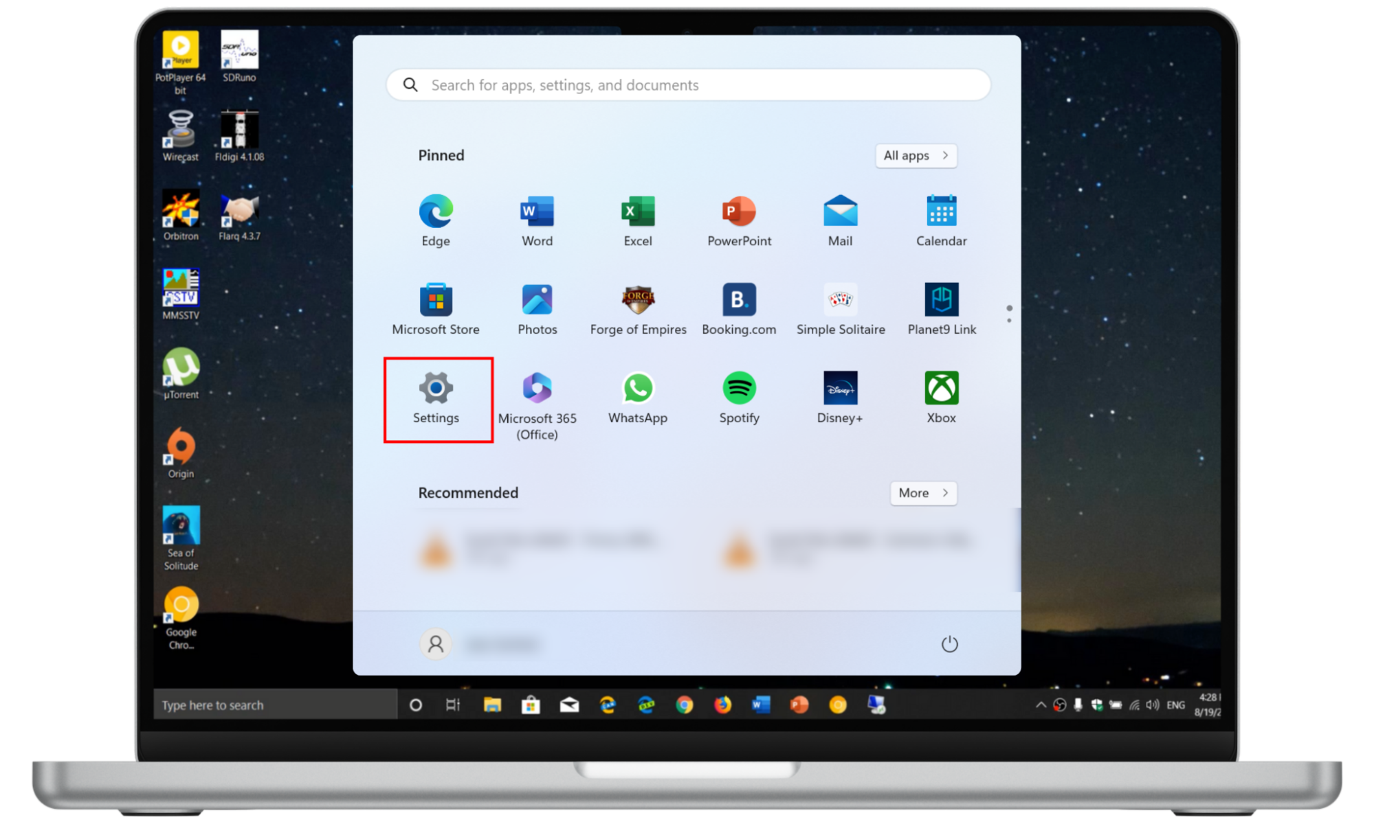 A screenshot from a Windows 11 PC showing how to access the Settings menu to change your default browser. A screenshot from a Windows 11 PC showing how to access the Settings menu to change your default browser.