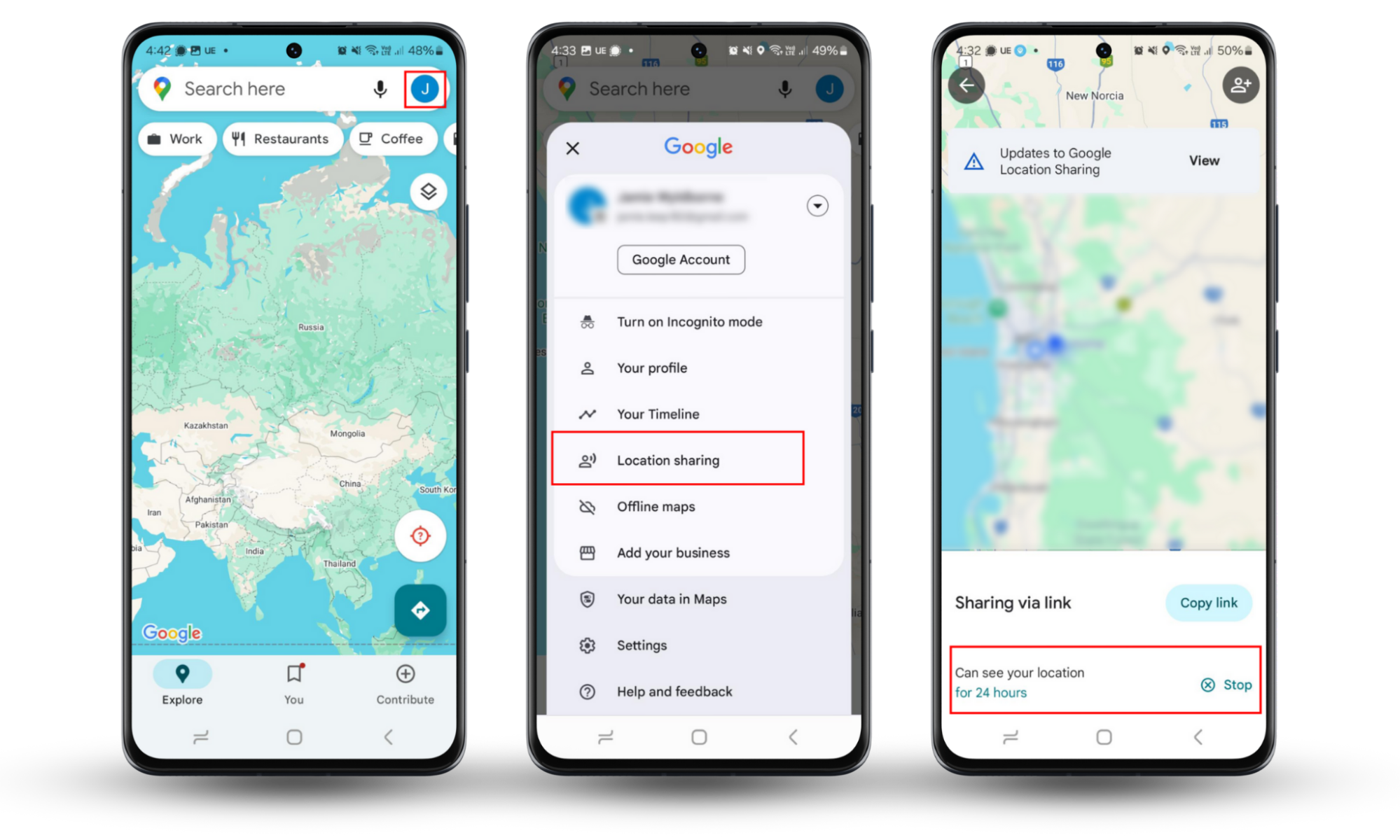 To turn off location without notifying, disable location sharing in Google Maps. Open Google Maps, press your user icon, tap Location Sharing, and choose stop. To turn off location without notifying, disable location sharing in Google Maps. Open Google Maps, press your user icon, tap Location Sharing, and choose stop.